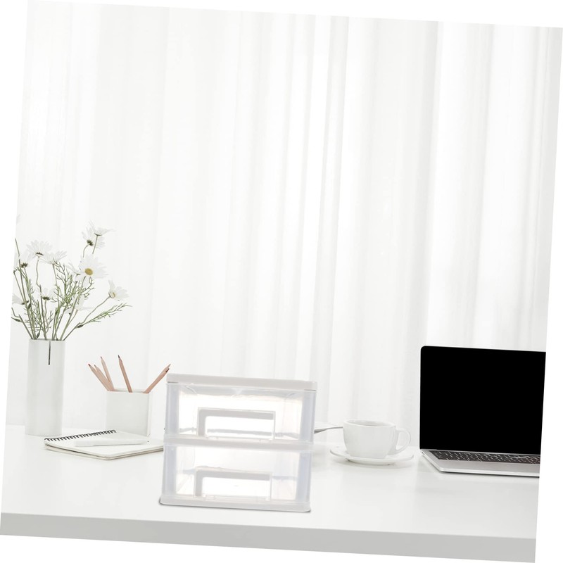 OATIPHO Drawer Organizer Storage Box 2-Layer Desktop Storage Tool Transparent