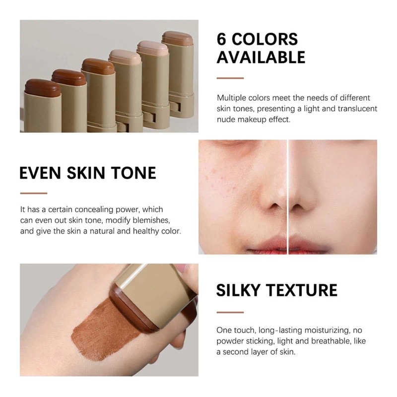 Foundation Stick for Full Coverage and Long-Lasting Waterproof Wear -