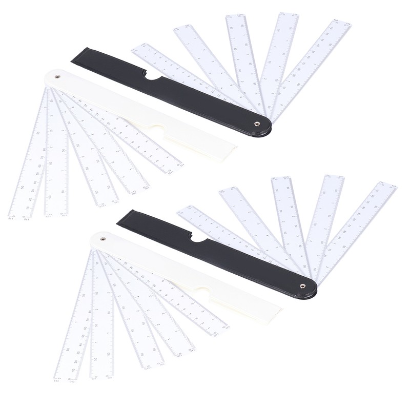 4Pcs Multifunctional Fan Scale Ruler Plastic Drafting Foldable Architect Tool