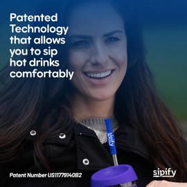 Protect Teeth from Coffee & Tea Stains - Flow Limiting Reusable Straws for Hot Drinks by Sipify - Stainless Steel Straws with Silicone Cover Aerate to Protect from Scalding - Dishwasher Safe - 2 Pack