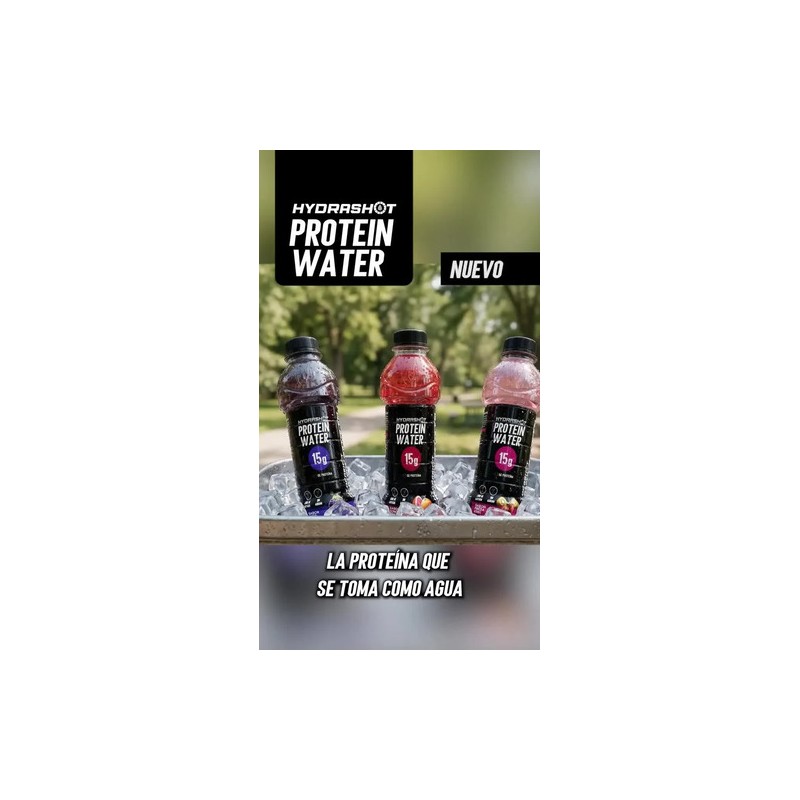 HydraShot Protein Water 12 Botellas 600 ml Protein Water with