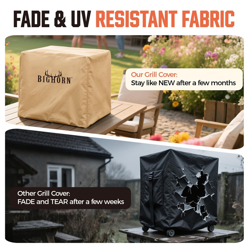 BIG HORN OUTDOORS Infrared Gas Grill Cover, Heavy-Duty Waterproof &