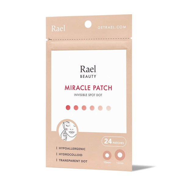 Rael Acne Pimple Healing Patch - Absorbing Cover, Invisible, Blemish Spot, Hydrocolloid, Skin Treatment, Facial Stickers, Two Sizes, Blends in with skin (24 Patches, 1Pack)