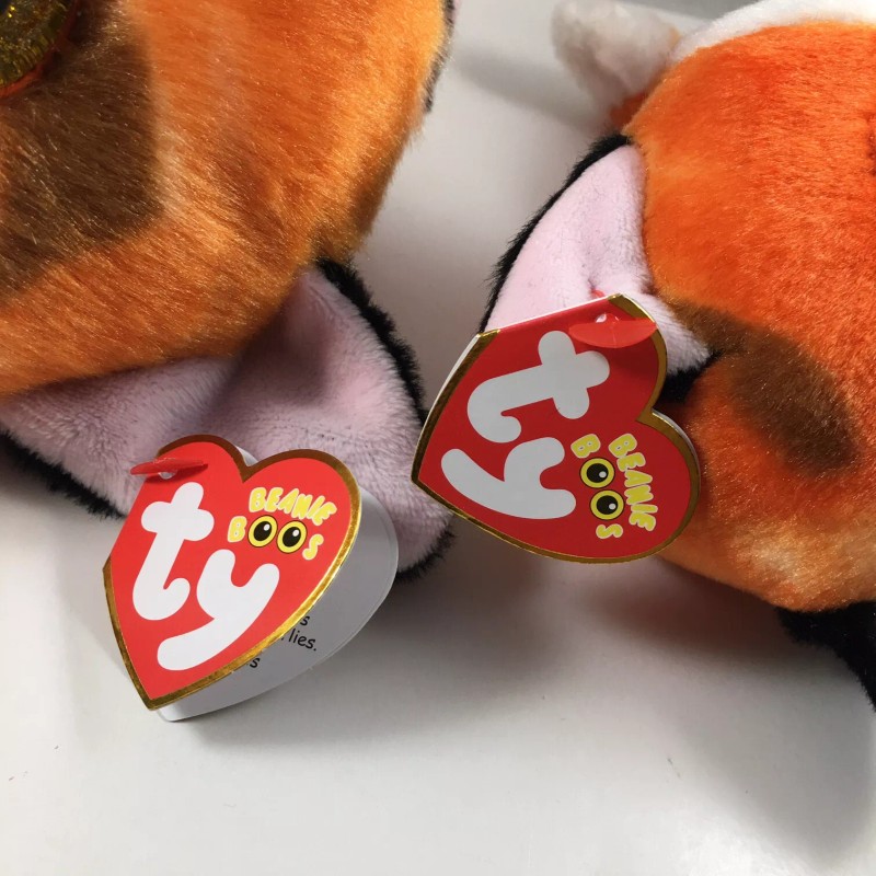 Ty SET of 2 Ty Beanie Boos - MEADOW Orange