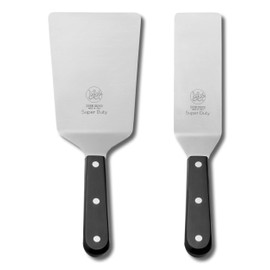 DUE BUOI - Juego de espátula ancha de gran resistencia, dimensiones de 4 x 6 pulgadas 1/3 y espátula estrecha superresistente, dimensiones de 5 x 6 pulgadas 1/3. Triple remachado. Antiadherente. Aprobado por ICQ.