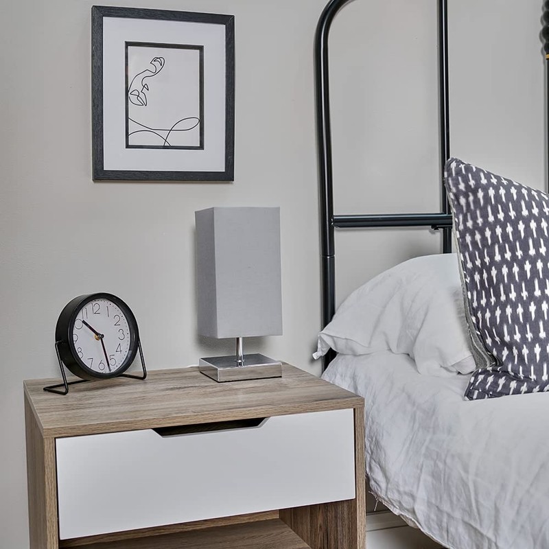 MiniSun Modern Square Polished Chrome Touch Table Lamp with a