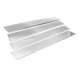 alittlepanda Stainless Steel Chrome Polished Stick-On Side Door Pillar Post Trim Set Compatible with 2007-2014 Escalade