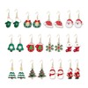12Pairs Christmas Earrings for Women Set Crystal Enamel Rhinestone Xmas