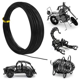 30m Extra-Long 18 Gauge Aluminum Wire Ultra-Tough– Highly Bendable Beading Wire for Jewelry, Craft & Wreath Making (1mm, Black)