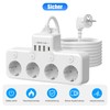 Power Strip with USB C 4-Way Power Strip Individually Switchable