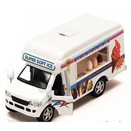 KiNSFUN Ice Cream Truck Die Cast Metal Toy w/Pullback Action