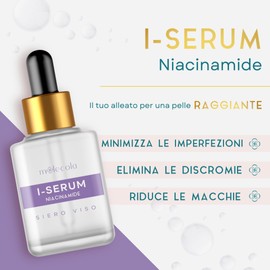 I-SERUM Gesichtsserum mit Niacinamid – gleicht den Ton aus, reduziert Flecken und Unvollkommenheiten – verfeinert die Poren und verbessert die Elastizität – glättende Formel für strahlende Haut – 30