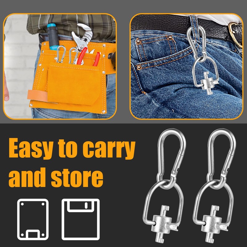 2pcs Locking Cap Key for 410A & R22 Refrigerant, Multi-Function