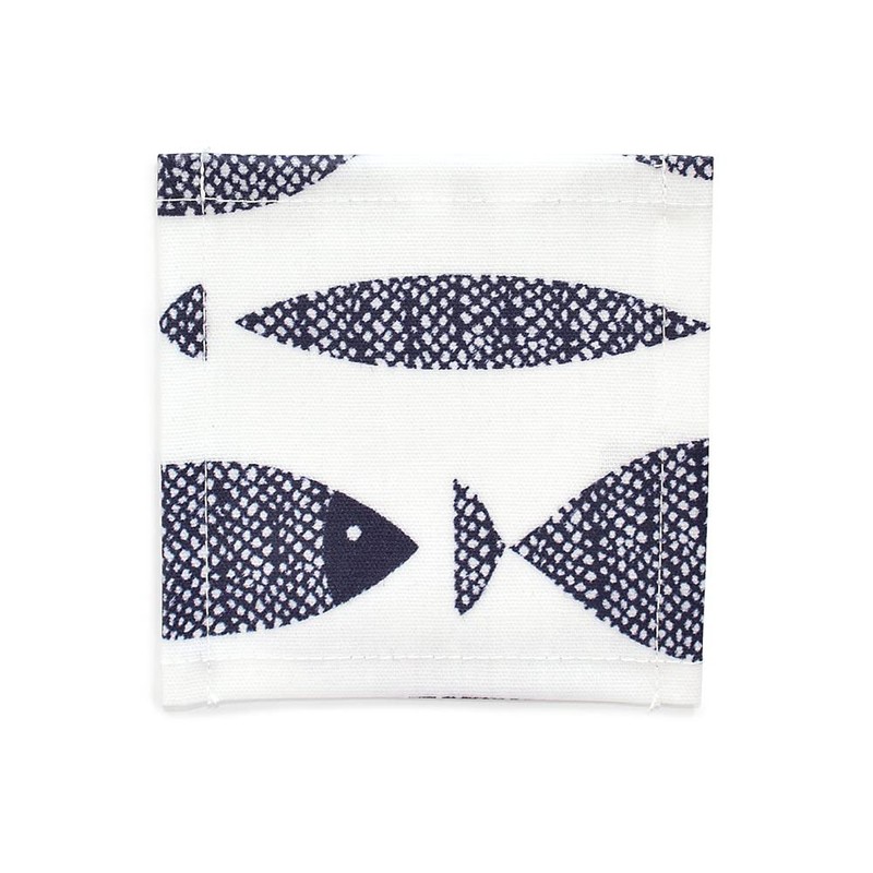 W3000510 Coasters, Laminate, Stylish, Fabric, Set of 4, Washable, Nordic,