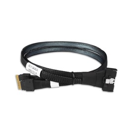 ICY DOCK MB310L-B Data Cable - 1x MCIO SFF-TA-1016 8i to 2x SlimSAS SFF-8654 4i Length 50 cm
