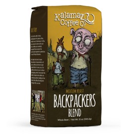 KALAMAZOO COFFEE COMPANY Backpackers Blend Whole Bean Coffee - Medium Roast | 12oz Bag (1 Pack)