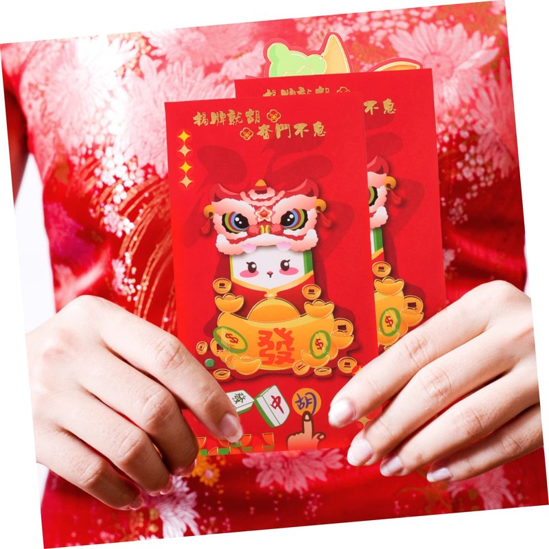 OHPHCALL 18pcs Mahjong Pattern Red Packets for Chinese Year Festive