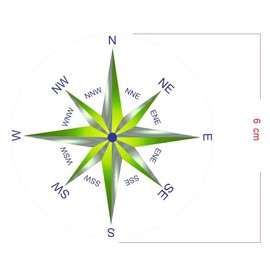 Compass Sticker Compass Rose Sticker Wind Rose Sticker Navigation Sticker for Outdoor and Indoor Use (RP23/1) (6 cm Diameter)