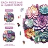 YJacuing Wooden Jigsaw Puzzles for Adults, 300 Pieces, Unique Plant
