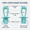 Tiny Twinkle Silicone Training Utensils - Baby Spoons and Baby