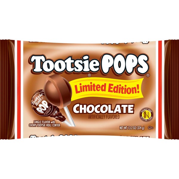 Tootsie Pops Tootsie Roll Pops Chocolate Flavor Limited Edition Single Flavor Lollipops - 13.2 Ounce Bag