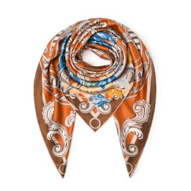 SHIROUYU 100% Mulberry Silk Scarf 43" Large Square Scarf Large Shawl - Women's Silk Oversized Headband - With Gift Packed