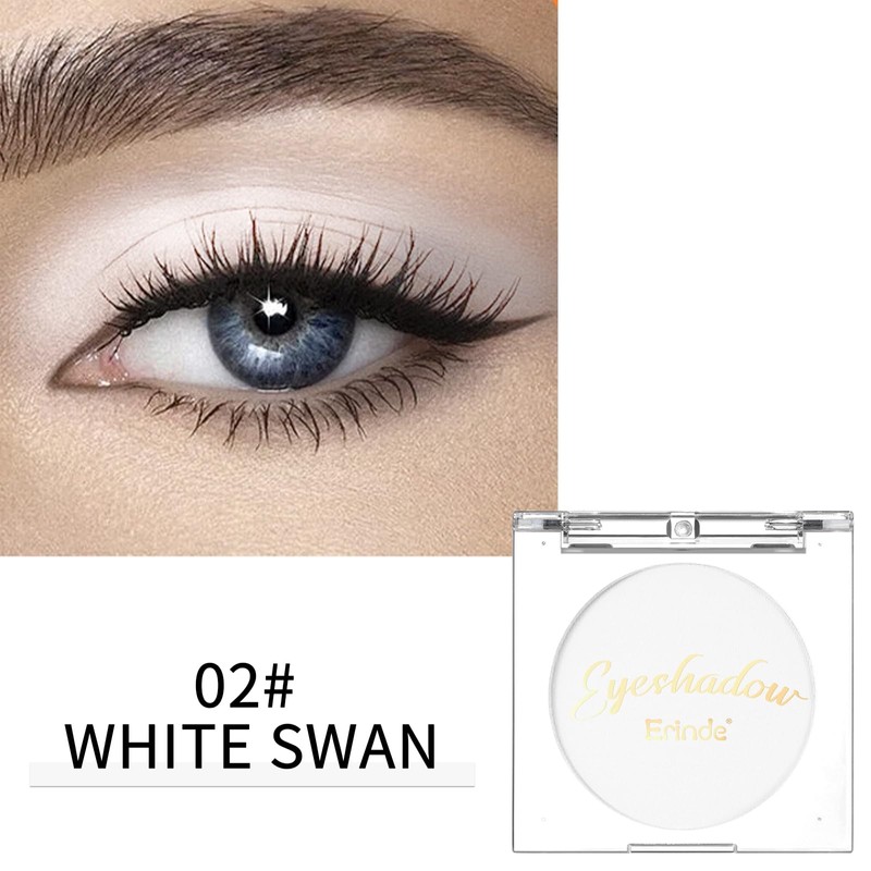 Erinde Single White Matte Eyeshadow Palette, Velvet Eye Shadow Compact