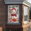 Saoplasa Christmas Party Banner 47x31 Inch Snowman Window Cover Holiday