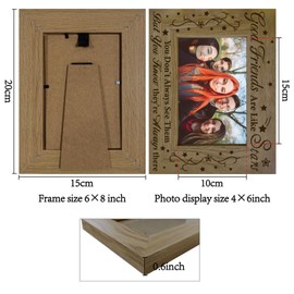 CREATCABIN Good Friends Picture Frame Wood Photo Frame Holds Display Pictures 4x6 Wall Mounting Brown Printing Poster Frame Stand for Wall Gallery Tabletop Decor Pet Memorial Gifts 6 x 8Inch