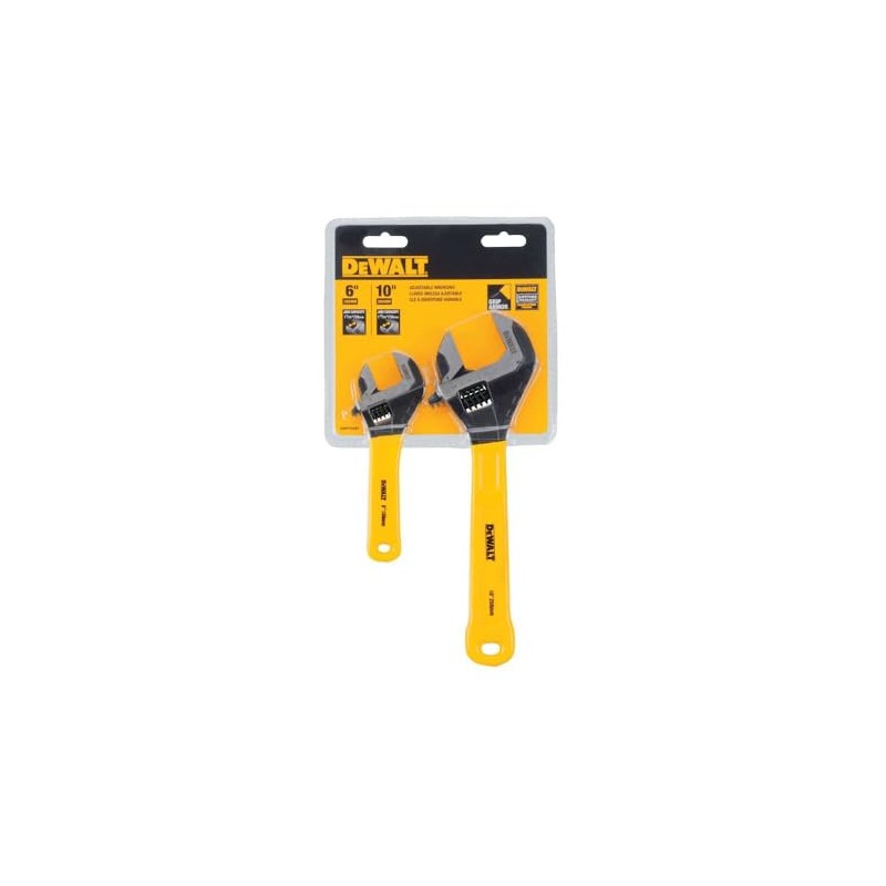 Dewalt DWHT75497 2 Pc. Dip Grip Adjustable Wrench, Yellow