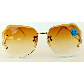 by De'Vons Optics Inc. Est. since 1983 NWT Vintage 90's Lady Small Diamond Cut BiFocal Reading Sunglasses +1.25 (Brown)