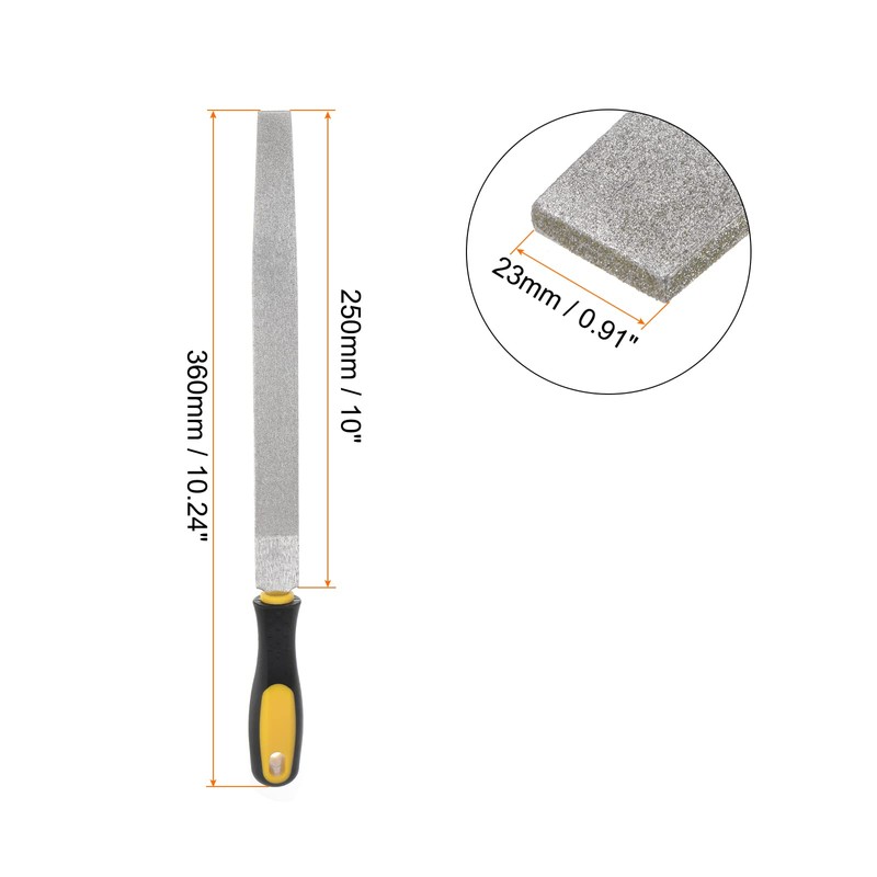 sourcing map Diamond Coated File 10 Inch 80 Grits Flat
