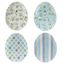 Certified International Easter Morning 10" Oval Egg Plates, Set of 4