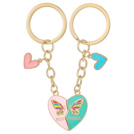 ZEYIYER 2 Pcs Best Friends Keychain, Matching Friendship Keychains for Best Friends Girls