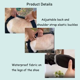 CVBFRTY Dog Suspender Boots，Dog Booties for Winter with Waterproof and Anti-Slip Features，Outdoor Walking Canada Pooch Dog Boots(XX-Large)
