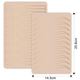 Guapa 2pcs Silicone Permanent Makeup Practice Skin Dual-Sided Brows Lips Brushing Tiny Tattoo Practice Skin with Design (Pink Golden Outlines)