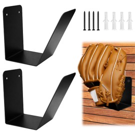 2 Pack Metal Baseball Glove Wall Mount Holder Keeps Glove Shape Metal Storage Display Rac for Slatwall Accessories Sports Decor Bedroom or Man Cave Great Gift for Players