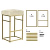 GIA 30-Inch Bar Height Square Backless Metal Stool with Beige