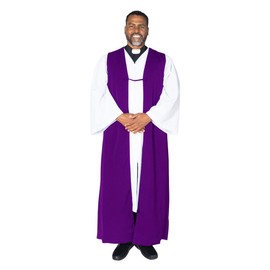 MENZ Anglican Traditional Clergy Chimere Bishop Choir Garment (X-Large (46-48), Purple)