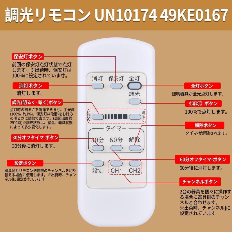 Lighting Remote Control UN10174 49KE0167 Compatible for KOIZUMI LED Ceiling