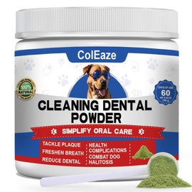 Dog Dental Powder - Teeth Cleaning & Plaque Remover with Natural Herbal Formula | Breath Freshener for Dogs | Bad Breath Relief & Dental Care | 180 Grams