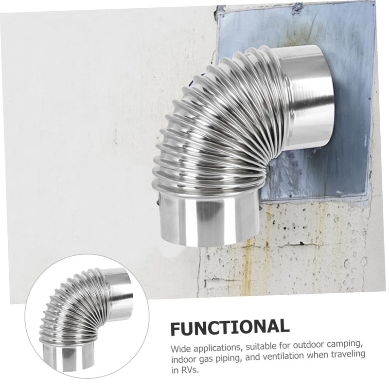 COHEALI 3pcs Stainless Steel Chimney Elbow Flue for Wood Stove