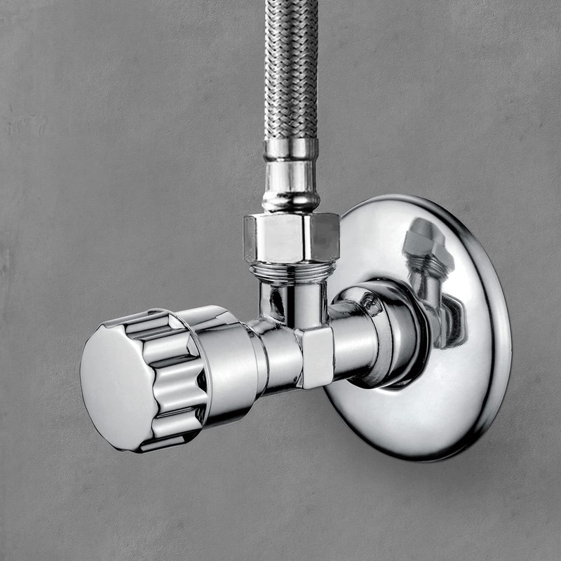 Ibergrif Angle Valve 1/2 Inch Wall Connection, 3/8 Inch Hose