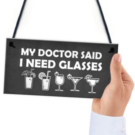 RED OCEAN Novelty Bar Signs Hanging Wall Sign Funny Home Bar Sign Quirky Pub Sign