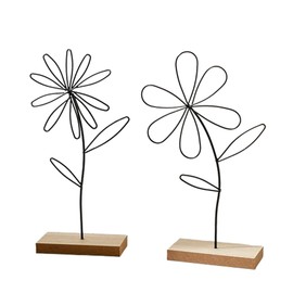 ARFUKA Pack of 2 Office Decorative Sculpture Decorative Iron Flowers Bookshelf Decorative Statue Table Decoration Resin Collectible Statues Table Decoration Gift for Living Room Bedroom Dining Room