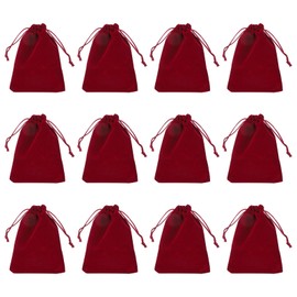 PATIKIL Velvet Gift Bags, 12 Pack 4 x 6 Inch Velvet Drawstring Bag Jewelry Pouch Gift Packaging Bag for Wedding Favor Party Birthday Festivals Burgundy