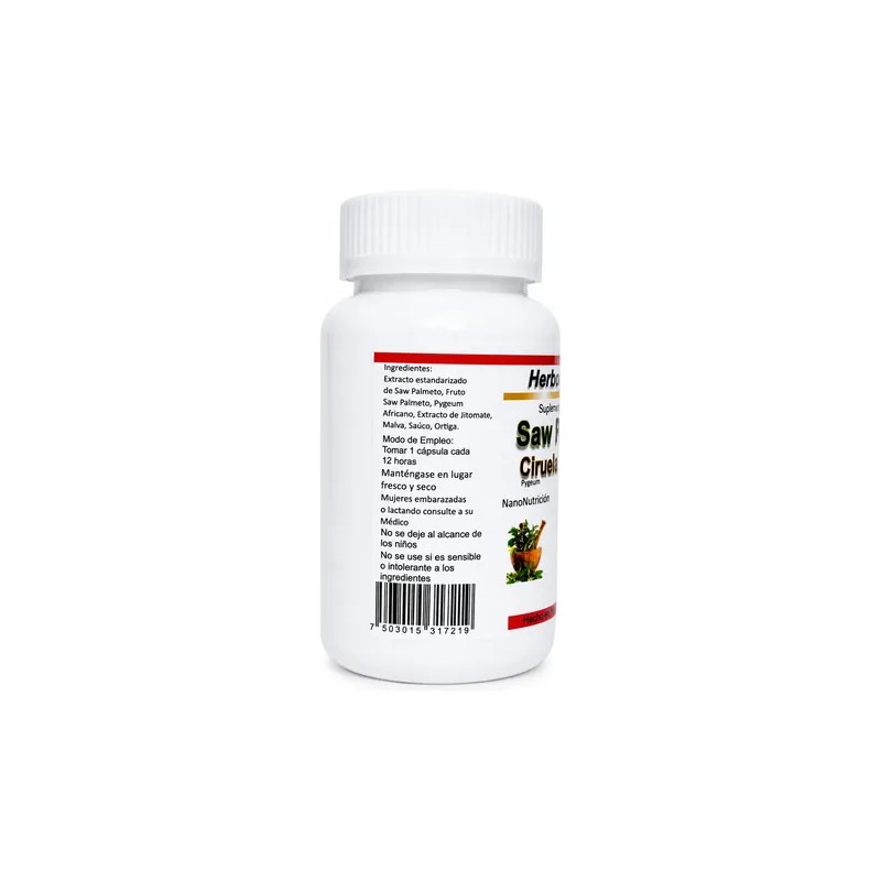Saw Palmetto Pygeum Ciruelo Africano Suplemento Hombre