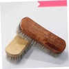 PACKOVE Shoes Brush Horsehair 2 Pack Polishing Brush Wooden Handle