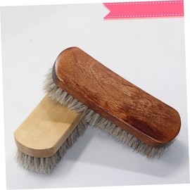 PACKOVE Shoes Brush Horsehair 2 Pack Polishing Brush Wooden Handle for Shoes Boots and Leather Care