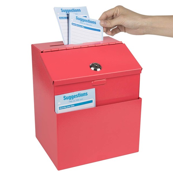 Kyodoled Metal Suggestion Box with Lock Wall Mounted Ballot Box